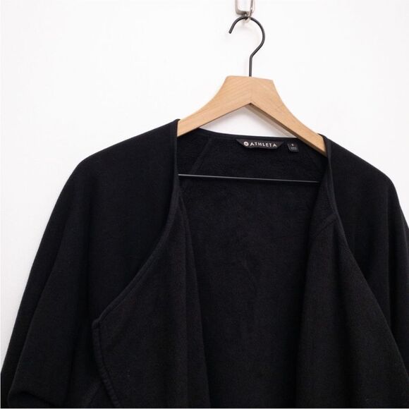 ATHLETA Cozy Karma Reversible Wrap Cardigan Sweatshirt Black Size Small - Picture 7 of 10